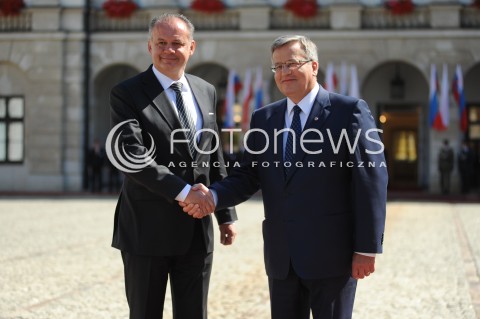  15.07.2014 WARSZAWA<br />WIZYTA PREZYDENTA REPUBLIKI SLOWACKIEJ<br />N/Z ANDREJ KISKA REZYDENT RP BRONISLAW KOMOROWSKI<br /> 