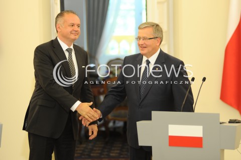  15.07.2014 WARSZAWA<br />WIZYTA PREZYDENTA REPUBLIKI SLOWACKIEJ<br />N/Z ANDREJ KISKA PREZYDENT RP BRONISLAW KOMOROWSKI<br /> 
