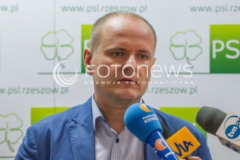  16.07.2014 RZESZOW<br />KONFERENCJA PRASOWA PSL W SPRAWIE PRZESZUKANIA BIURA POSLA JANA BUREGO PRZEZ CBA W RZESZOWIE<br />N/Z DARIUSZ DZIADZIO<br /> 