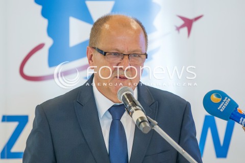  17.07.2014 LOTNISKO JASIONKA <br />KONFERENCJA PRASOWA LINII LOTNICZYCH 4YOU AIRLINES W SPRAWIE URUCHOMIENIA NOWYCH POLACZEN  Z PORTU LOTNICZEGO RZESZOW JASIONKA<br />N/Z STANISLAW NOWAK - PREZES PORTU LOTNICZEGO RZESZOW JASIONKA<br /> 