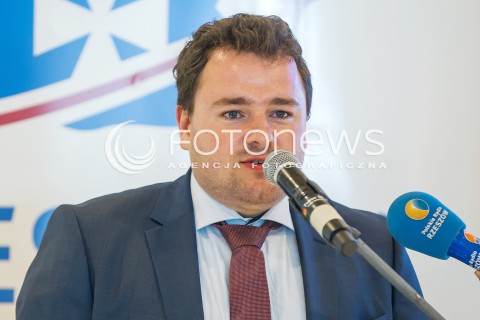  17.07.2014 LOTNISKO JASIONKA <br />KONFERENCJA PRASOWA LINII LOTNICZYCH 4YOU AIRLINES W SPRAWIE URUCHOMIENIA NOWYCH POLACZEN  Z PORTU LOTNICZEGO RZESZOW JASIONKA<br />N/Z MICHAL MIKOLAJCZAK - WICEPREZES 4YOU AIRLINES<br /> 