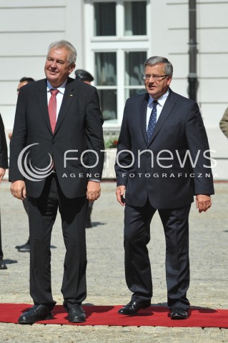  22.07.2014 WARSZAWA<br />SPOTKANIE PREZYDENTOW GRUPY WYSZEHRADZKIEJ<br />N/Z MILOS ZEMAN BRONISLAW KOMOROWSKI<br /> 