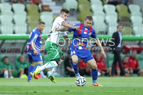  25.07.2014 GDANSK PGE ARENA STADION<br />PILKA NOZNA T-MOBILE EKSTRAKLASA SEZON 2014/2015<br />FOOTBALL POLISH EKSTRAKLASA SEASON 2014/2015<br />MECZ LECHIA GDANSK - PODBESKIDZIE BIELSKO - BIALA<br />N/Z MACIEJ MAKUSZEWSKI DAMIAN CHMIEL <br /> 