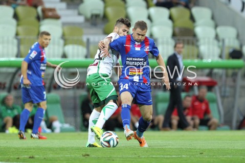  25.07.2014 GDANSK PGE ARENA STADION<br />PILKA NOZNA T-MOBILE EKSTRAKLASA SEZON 2014/2015<br />FOOTBALL POLISH EKSTRAKLASA SEASON 2014/2015<br />MECZ LECHIA GDANSK - PODBESKIDZIE BIELSKO - BIALA<br />N/Z MACIEJ MAKUSZEWSKI DAMIAN CHMIEL <br /> 