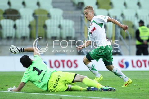  25.07.2014 GDANSK PGE ARENA STADION<br />PILKA NOZNA T-MOBILE EKSTRAKLASA SEZON 2014/2015<br />FOOTBALL POLISH EKSTRAKLASA SEASON 2014/2015<br />MECZ LECHIA GDANSK - PODBESKIDZIE BIELSKO - BIALA<br />N/Z BARTLOMIEJ PAWLOWSKI RICHARD ZAJAC <br /> 