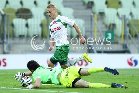  25.07.2014 GDANSK PGE ARENA STADION<br />PILKA NOZNA T-MOBILE EKSTRAKLASA SEZON 2014/2015<br />FOOTBALL POLISH EKSTRAKLASA SEASON 2014/2015<br />MECZ LECHIA GDANSK - PODBESKIDZIE BIELSKO - BIALA<br />N/Z BARTLOMIEJ PAWLOWSKI RICHARD ZAJAC <br /> 
