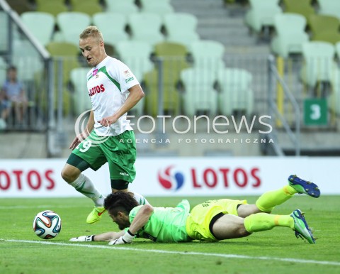  25.07.2014 GDANSK PGE ARENA STADION<br />PILKA NOZNA T-MOBILE EKSTRAKLASA SEZON 2014/2015<br />FOOTBALL POLISH EKSTRAKLASA SEASON 2014/2015<br />MECZ LECHIA GDANSK - PODBESKIDZIE BIELSKO - BIALA<br />N/Z BARTLOMIEJ PAWLOWSKI RICHARD ZAJAC <br /> 