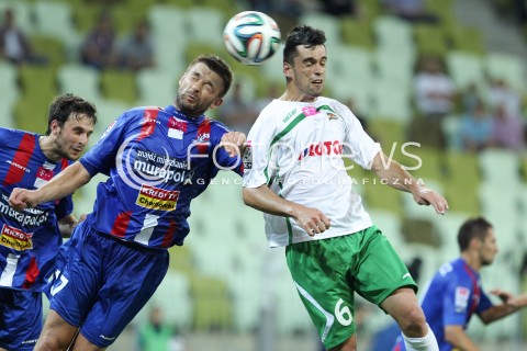  25.07.2014 GDANSK PGE ARENA STADION<br />PILKA NOZNA T-MOBILE EKSTRAKLASA SEZON 2014/2015<br />FOOTBALL POLISH EKSTRAKLASA SEASON 2014/2015<br />MECZ LECHIA GDANSK - PODBESKIDZIE BIELSKO - BIALA<br />N/Z DARIUSZ PIETRASIAK TIAGO VALENTE GLOWKA<br /> 