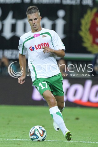  25.07.2014 GDANSK PGE ARENA STADION<br />PILKA NOZNA T-MOBILE EKSTRAKLASA SEZON 2014/2015<br />FOOTBALL POLISH EKSTRAKLASA SEASON 2014/2015<br />MECZ LECHIA GDANSK - PODBESKIDZIE BIELSKO - BIALA<br />N/Z MARCIN PIETROWSKI SYLWETKA <br /> 