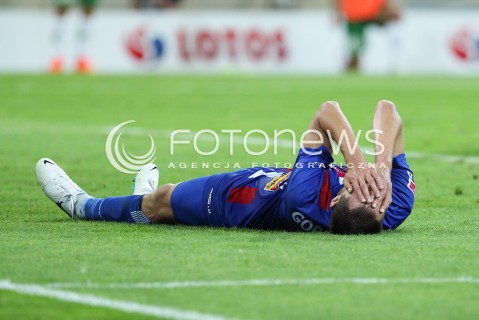 25.07.2014 GDANSK PGE ARENA STADION<br />PILKA NOZNA T-MOBILE EKSTRAKLASA SEZON 2014/2015<br />FOOTBALL POLISH EKSTRAKLASA SEASON 2014/2015<br />MECZ LECHIA GDANSK - PODBESKIDZIE BIELSKO - BIALA<br />N/Z TOMASZ GORKIEWICZ SMUTEK PORAZKA EMOCJE PRZEGRANA<br /> 
