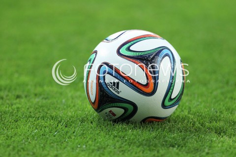  25.07.2014 GDANSK PGE ARENA STADION<br />PILKA NOZNA T-MOBILE EKSTRAKLASA SEZON 2014/2015<br />FOOTBALL POLISH EKSTRAKLASA SEASON 2014/2015<br />MECZ LECHIA GDANSK - PODBESKIDZIE BIELSKO - BIALA<br />N/Z ZDJECIE ILUSTRACYJNE ILUSTRANT PILKA BRAZUCA BRAZUKA MURAWA TRAWA<br /> 