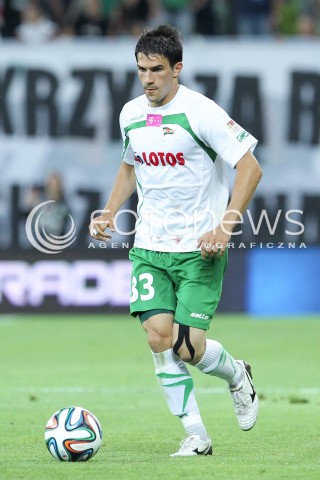  25.07.2014 GDANSK PGE ARENA STADION<br />PILKA NOZNA T-MOBILE EKSTRAKLASA SEZON 2014/2015<br />FOOTBALL POLISH EKSTRAKLASA SEASON 2014/2015<br />MECZ LECHIA GDANSK - PODBESKIDZIE BIELSKO - BIALA<br />N/Z NIKOLA LEKOVIC SYLWETKA <br /> 