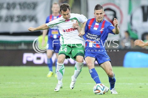  25.07.2014 GDANSK PGE ARENA STADION<br />PILKA NOZNA T-MOBILE EKSTRAKLASA SEZON 2014/2015<br />FOOTBALL POLISH EKSTRAKLASA SEASON 2014/2015<br />MECZ LECHIA GDANSK - PODBESKIDZIE BIELSKO - BIALA<br />N/Z ANTON SLOBODA PIOTR WISNIEWSKI <br /> 