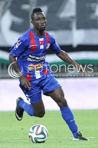  25.07.2014 GDANSK PGE ARENA STADION<br />PILKA NOZNA T-MOBILE EKSTRAKLASA SEZON 2014/2015<br />FOOTBALL POLISH EKSTRAKLASA SEASON 2014/2015<br />MECZ LECHIA GDANSK - PODBESKIDZIE BIELSKO - BIALA<br />N/Z FRANK KWAME ADU SYLWETKA <br /> 