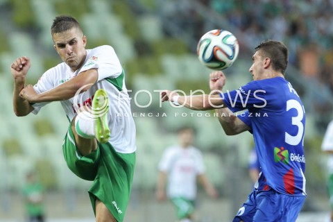  25.07.2014 GDANSK PGE ARENA STADION<br />PILKA NOZNA T-MOBILE EKSTRAKLASA SEZON 2014/2015<br />FOOTBALL POLISH EKSTRAKLASA SEASON 2014/2015<br />MECZ LECHIA GDANSK - PODBESKIDZIE BIELSKO - BIALA<br />N/Z MARCIN PIETROWSKI ADAM PAZIO <br /> 
