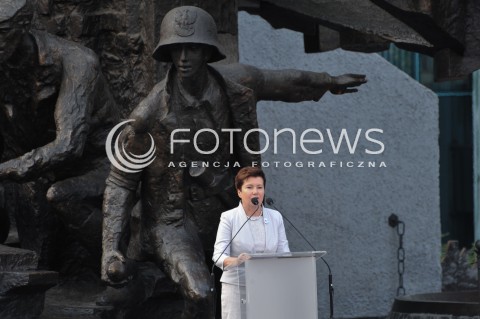  31.07.2014 WARSZAWA<br />70 ROCZNICA POWSTANIA WARSZAWSKIEGO<br />APEL POLEGLYCH PRZY POMNIKU POWSTANIA WARSZAWSKIEGO<br />N/Z PREZYDENT WARSZAWY HANNA GRONKIEWICZ WALTZ<br /> 