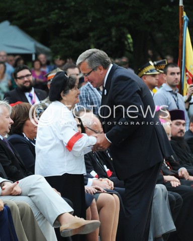  01.08.2014 WARSZAWA<br />UROCZYSTOSCI POWSTANCZE W WARSZAWIE<br />N/Z PREZYDENT RZECZYPOSPOLITEJ POLSKIEJ BRONISLAW KOMOROWSKI WANDA TRACZYK STAWSKA<br /> 