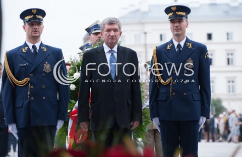  01.08.2014 WARSZAWA<br />70 ROCZNICA POWSTANIA WARSZAWSKIEGO<br />UROCZYSTA ZMIANA WARTY PRZY GROBIE NIEZNANEGO ZOLNIERZA<br />N/Z WICEMARSZALEK SEJMU JERZY WENDERLICH  <br /> 