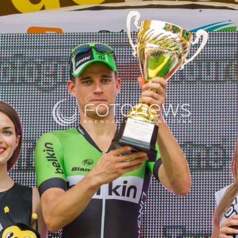  05.08.2014 RZESZOW<br />71 TOUR DE POLOGNE - ETAP III META W RZESZOWIE<br />N/Z THEO BOS DEKORACJA RADOSC WYGRANA PODIUM PUCHAR NAGRODA ZWYCIEZCA<br /> 