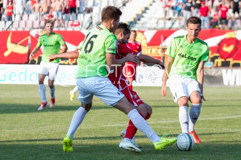  09.08.2014 LODZ PILKA NOZNA POLSKA PIERWSZA LIGA SEZON 2014/2015 FOOTBALL POLISH  WIDZEW LODZ - DOLCAN ZABKI N/Z DAWID KWIEK  