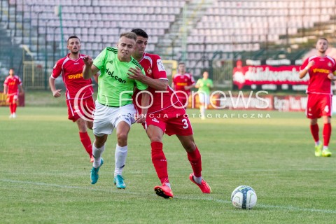  09.08.2014 LODZ PILKA NOZNA POLSKA PIERWSZA LIGA SEZON 2014/2015 FOOTBALL POLISH  WIDZEW LODZ - DOLCAN ZABKI N/Z CRISTIAN TOMAS DEL TORO KAMIL MAZEK  