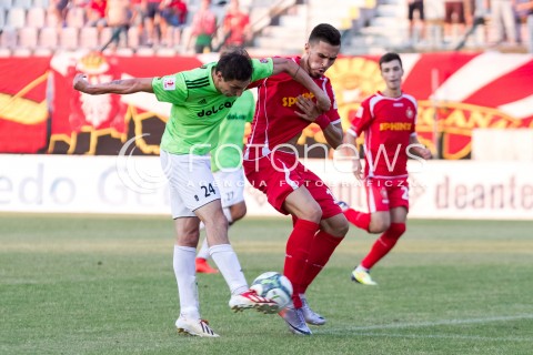  09.08.2014 LODZ PILKA NOZNA POLSKA PIERWSZA LIGA SEZON 2014/2015 FOOTBALL POLISH  WIDZEW LODZ - DOLCAN ZABKI N/Z KRYSTIAN NOWAK DAMIAN SWIERBLEWSKI  