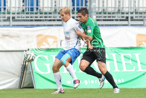  13.08.2014 RZESZOW PILKA NOZNA<br />PUCHAR POLSKI - I RUNDA<br />MECZ STAL RZESZOW - GORNIK LECZNA<br />N/Z KONRAD HUS PAWEL ZAWISTOWSKI <br /> 