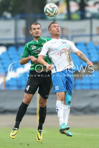  13.08.2014 RZESZOW PILKA NOZNA<br />PUCHAR POLSKI - I RUNDA<br />MECZ STAL RZESZOW - GORNIK LECZNA<br />N/Z VELJKO NIKITOVIC LUKASZ SZCZOCZARZ<br /> 