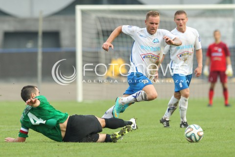  13.08.2014 RZESZOW PILKA NOZNA<br />PUCHAR POLSKI - I RUNDA<br />MECZ STAL RZESZOW - GORNIK LECZNA<br />N/Z LUKASZ SZCZOCZARZ VELJKO NIKITOVIC <br /> 