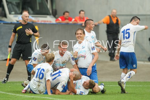  13.08.2014 RZESZOW PILKA NOZNA<br />PUCHAR POLSKI - I RUNDA<br />MECZ STAL RZESZOW - GORNIK LECZNA<br />N/Z RADOSC BRAMKA GOL NA 2:1 PIOTR PREDOTA<br /> 