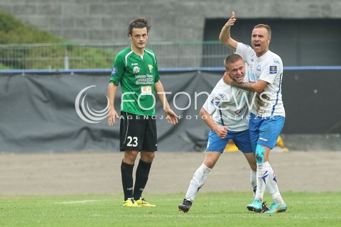  13.08.2014 RZESZOW PILKA NOZNA<br />PUCHAR POLSKI - I RUNDA<br />MECZ STAL RZESZOW - GORNIK LECZNA<br />N/Z MICHAL LISANCZUK BRAMKA NA 1:1 DLA STALI RADOSC EMOCJE<br /> 