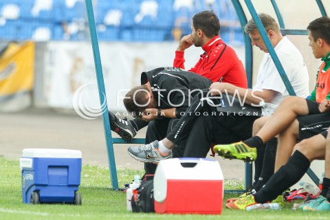  13.08.2014 RZESZOW PILKA NOZNA<br />PUCHAR POLSKI - I RUNDA<br />MECZ STAL RZESZOW - GORNIK LECZNA<br />N/Z JURIJ SZATALOW ZLOSC SMUTEK PORAZKA PRZEGRANA<br /> 
