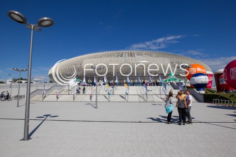  16.08.2014 KRAKOW ARENA<br />XII MEMORIAL HUBERTA JERZEGO WAGNERA<br />MECZ CHINY - ROSJA<br />N/Z HALA KRAKOW ARENA WIDOK VIEW PANORAMA ZEWNATRZ OUTSIDE BUDYNEK<br /> 