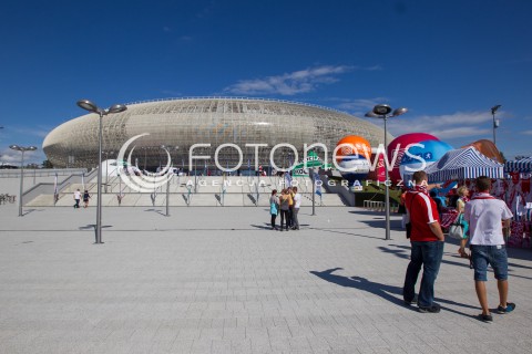  16.08.2014 KRAKOW ARENA<br />XII MEMORIAL HUBERTA JERZEGO WAGNERA<br />MECZ CHINY - ROSJA<br />N/Z HALA KRAKOW ARENA WIDOK VIEW PANORAMA ZEWNATRZ OUTSIDE BUDYNEK<br /> 
