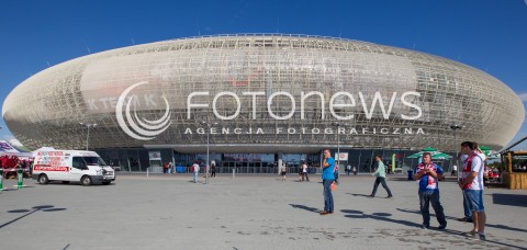  16.08.2014 KRAKOW ARENA<br />XII MEMORIAL HUBERTA JERZEGO WAGNERA<br />MECZ CHINY - ROSJA<br />N/Z HALA KRAKOW ARENA WIDOK VIEW PANORAMA ZEWNATRZ OUTSIDE BUDYNEK<br /> 