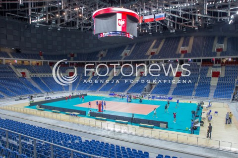  16.08.2014 KRAKOW ARENA<br />XII MEMORIAL HUBERTA JERZEGO WAGNERA<br />MECZ CHINY - ROSJA<br />N/Z HALA KRAKOW ARENA WIDOK VIEW PANORAMA WEWNATRZ TRYBUNY INSIDE<br /> 