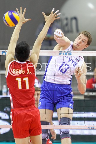  16.08.2014 KRAKOW ARENA<br />XII MEMORIAL HUBERTA JERZEGO WAGNERA<br />MECZ CHINY - ROSJA<br />N/Z DMITRIY MUSERSKIY <br /> 