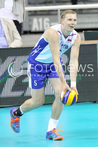  16.08.2014 KRAKOW ARENA<br />XII MEMORIAL HUBERTA JERZEGO WAGNERA<br />MECZ CHINY - ROSJA<br />N/Z SERGEY GRANKIN SYLWETKA <br /> 