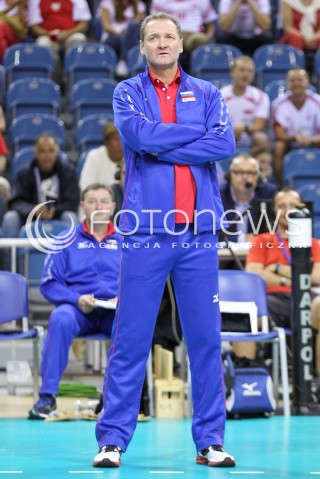  16.08.2014 KRAKOW ARENA<br />XII MEMORIAL HUBERTA JERZEGO WAGNERA<br />MECZ CHINY - ROSJA<br />N/Z ANDRIEJ VORONKOV - TRENER ( HEAD COACH ) SYLWETKA <br /> 