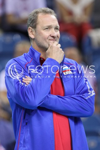  16.08.2014 KRAKOW ARENA<br />XII MEMORIAL HUBERTA JERZEGO WAGNERA<br />MECZ CHINY - ROSJA<br />N/Z ANDRIEJ VORONKOV - TRENER ( HEAD COACH ) SYLWETKA <br /> 