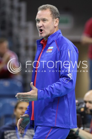  16.08.2014 KRAKOW ARENA<br />XII MEMORIAL HUBERTA JERZEGO WAGNERA<br />MECZ CHINY - ROSJA<br />N/Z ANDRIEJ VORONKOV - TRENER ( HEAD COACH ) SYLWETKA ZLOSC EMOCJE<br /> 
