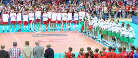  16.08.2014 KRAKOW ARENA<br />XII MEMORIAL HUBERTA JERZEGO WAGNERA<br />CEREMONIA ROZPOCZECIA MEMORIALU<br />N/Z REPREZENTACJE POLSKI BULGARII<br /> 