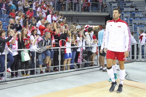  16.08.2014 KRAKOW ARENA<br />XII MEMORIAL HUBERTA JERZEGO WAGNERA<br />MECZ POLSKA - BULGARIA<br />N/Z MICHAL WINIARSKI KIBICE SYLWETKA <br /> 