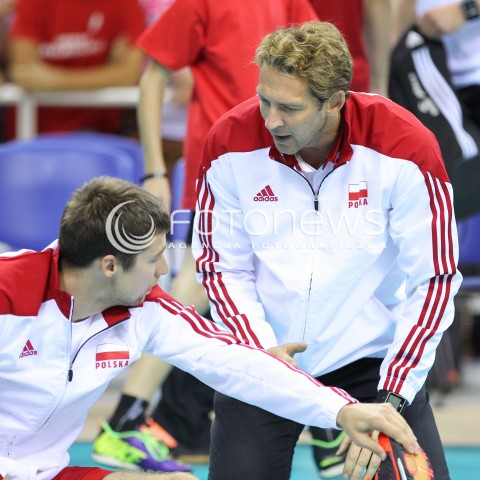  16.08.2014 KRAKOW ARENA<br />XII MEMORIAL HUBERTA JERZEGO WAGNERA<br />MECZ POLSKA - BULGARIA<br />N/Z STEPHANE ANTIGA - TRENER ( HEAD COACH ) MICHAL KUBIAK <br /> 