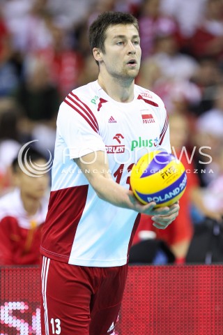  16.08.2014 KRAKOW ARENA<br />XII MEMORIAL HUBERTA JERZEGO WAGNERA<br />MECZ POLSKA - BULGARIA<br />N/Z MICHAL KUBIAK SYLWETKA <br /> 