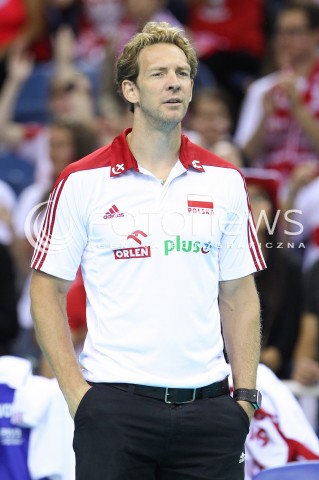  16.08.2014 KRAKOW ARENA<br />XII MEMORIAL HUBERTA JERZEGO WAGNERA<br />MECZ POLSKA - BULGARIA<br />N/Z STEPHANE ANTIGA - TRENER ( HEAD COACH ) SYLWETKA <br /> 