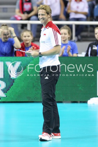  16.08.2014 KRAKOW ARENA<br />XII MEMORIAL HUBERTA JERZEGO WAGNERA<br />MECZ POLSKA - BULGARIA<br />N/Z STEPHANE ANTIGA - TRENER ( HEAD COACH ) RADOSC EMOCJE SYLWETKA <br /> 