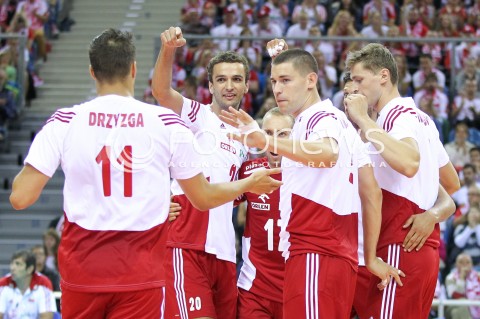  16.08.2014 KRAKOW ARENA<br />XII MEMORIAL HUBERTA JERZEGO WAGNERA<br />MECZ POLSKA - BULGARIA<br />N/Z MATEUSZ MIKA DAWID KONARSKI RADOSC EMOCJE <br /> 