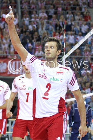  16.08.2014 KRAKOW ARENA<br />XII MEMORIAL HUBERTA JERZEGO WAGNERA<br />MECZ POLSKA - BULGARIA<br />N/Z MICHAL WINIARSKI SYLWETKA <br /> 