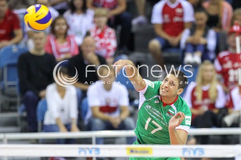  16.08.2014 KRAKOW ARENA<br />XII MEMORIAL HUBERTA JERZEGO WAGNERA<br />MECZ POLSKA - BULGARIA<br />N/Z NIKOLAY PENCHEV SYLWETKA <br /> 